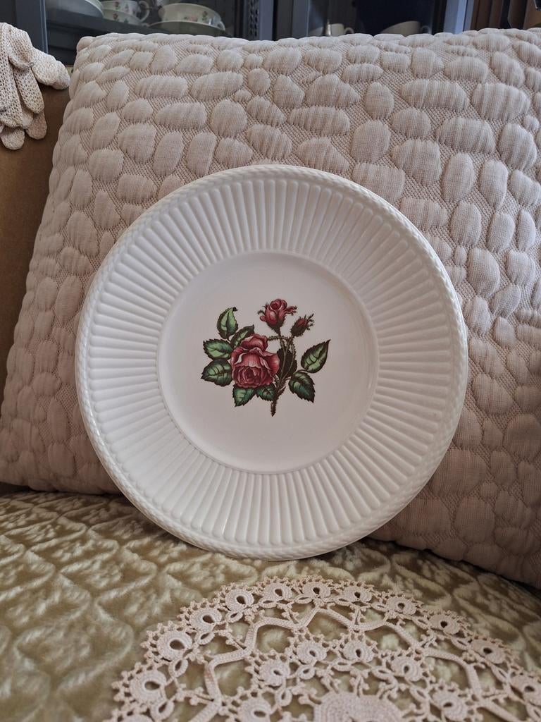 Brocante Gebak Schaal Wedgwood Moss Rose ** Mimosa **, Ophalen of Verzenden, Zo goed als nieuw, Bord(en), Wedgwood