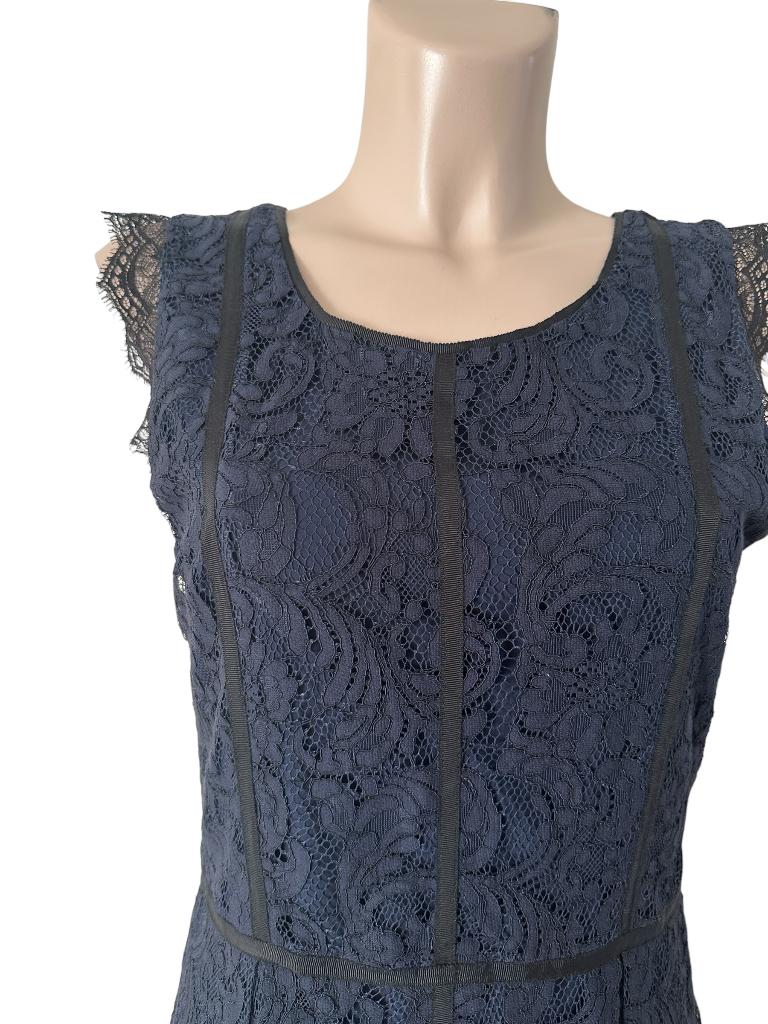 Rosemunde jurk S, Kleding | Dames, Blauw, Ophalen of Verzenden, Zo goed als nieuw, Onder de knie