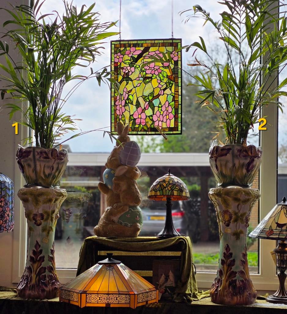 Plantenpot + Zuil H88cm Frankrijk Jugendstil, Ophalen