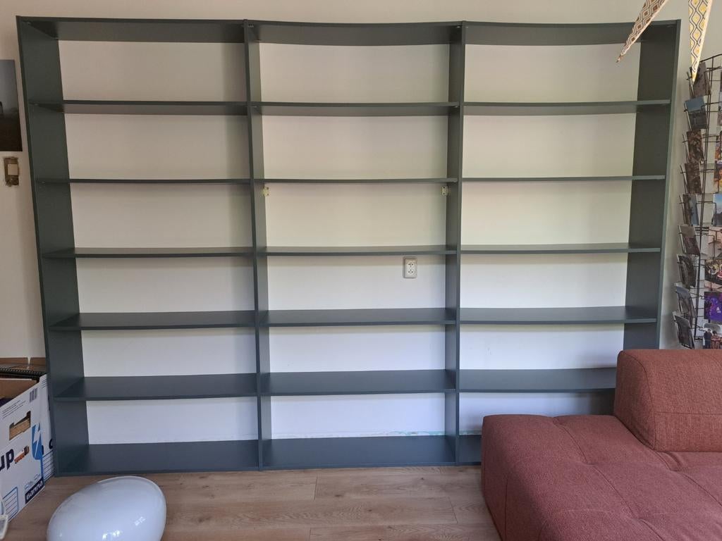 Kast 3 of 2m breed, 2m17 hoog, 30 cm diep, zeegroen/petrol, Ophalen, Gebruikt