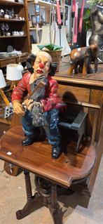 Vintage Clown Beeldje met Viool - Decoratief Kunstwerk, Ophalen
