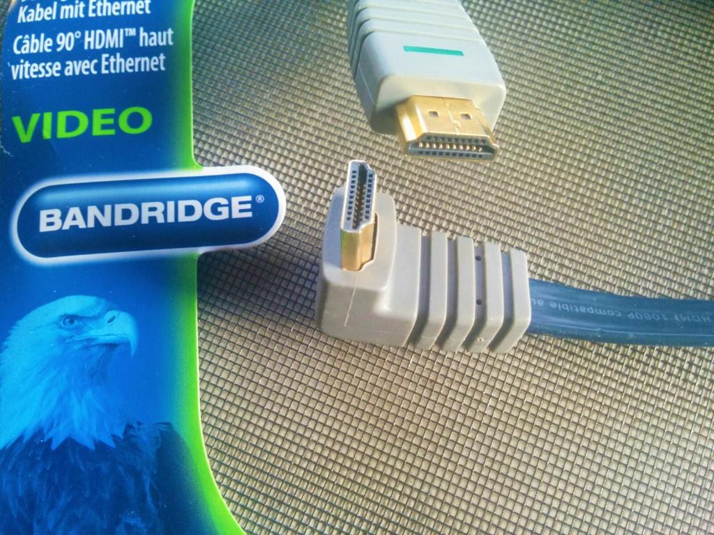 BANDRIDGE HDMI kabel 5 meter 90graden haaks, Computers en Software, Monitoren, HDMI, IPS, 101 t/m 150 Hz, Nieuw