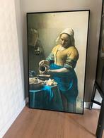 De Melkmeid van Vermeer - Canvas Schilderij met Lijst, Antiek en Kunst, Kunst | Schilderijen | Klassiek, Ophalen of Verzenden