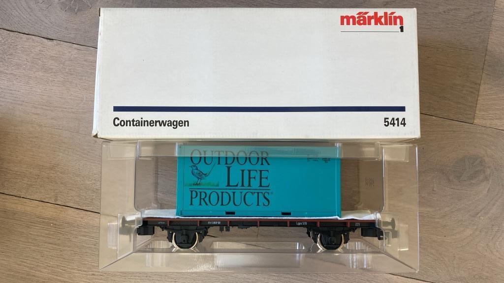 Marklin spoor 1 5414 containerwagen nieuwstaat, Wisselstroom, Verzenden, Märklin, Nieuw
