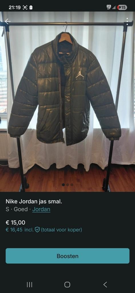 Nike Jordan Jas S, Zo goed als nieuw, Kleding | Heren, Jassen | Winter, Ophalen of Verzenden