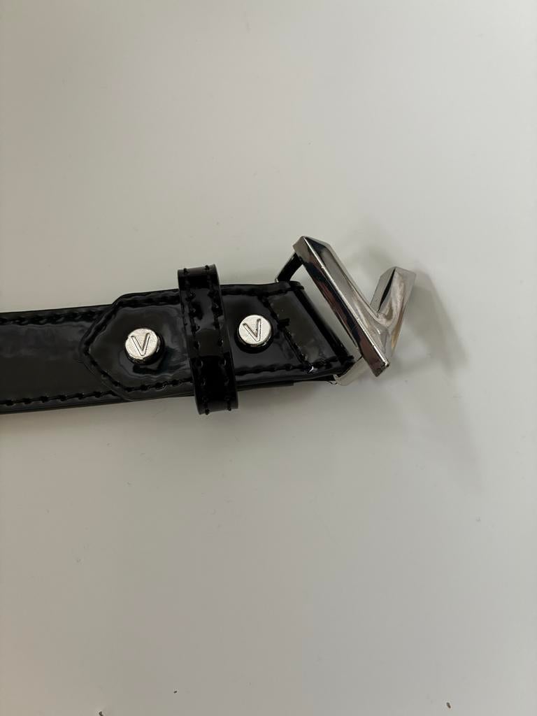 Valentino Dames Riem 100 cm met Zilveren Gesp, Kleding | Dames, Riemen en Ceinturen, Ophalen of Verzenden, Zo goed als nieuw, Zwart