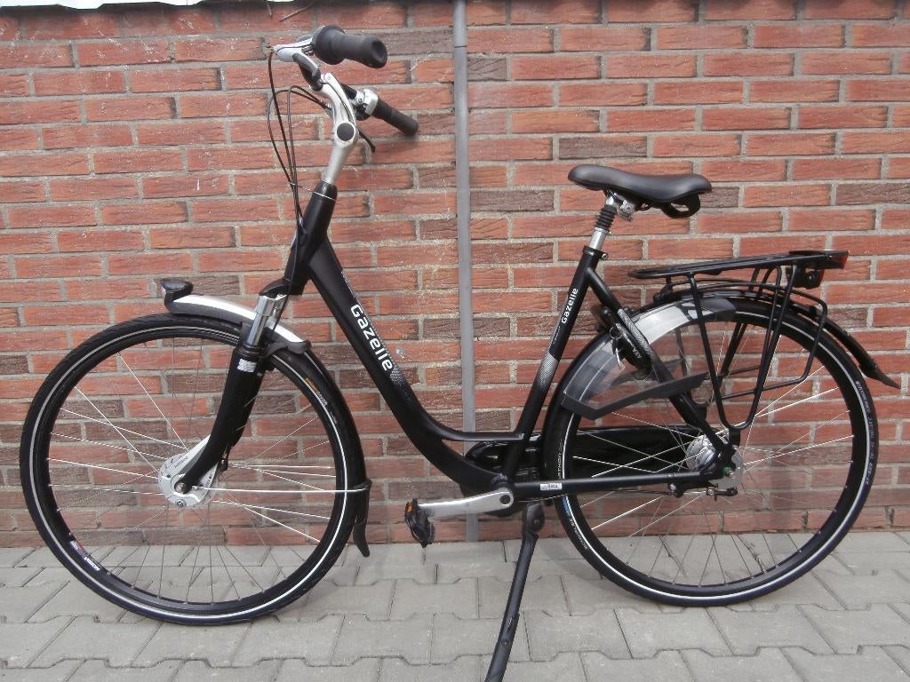 Zeer nette Gazelle Orange C7 dames 53 cm. zwart mat, Ophalen, 53 tot 56 cm, Versnellingen, Zo goed als nieuw