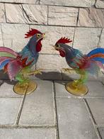 2 Murano Glazen Hanen - Handgeblazen Kunstobjecten, Antiek en Kunst, Ophalen of Verzenden
