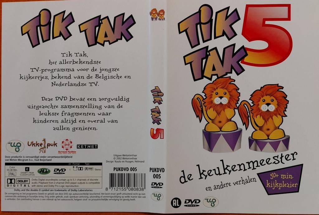 Tik Tak 5 DVD - De keukenmeester en andere verhalen, Gebruikt, Alle leeftijden, Ophalen of Verzenden, Tv fictie