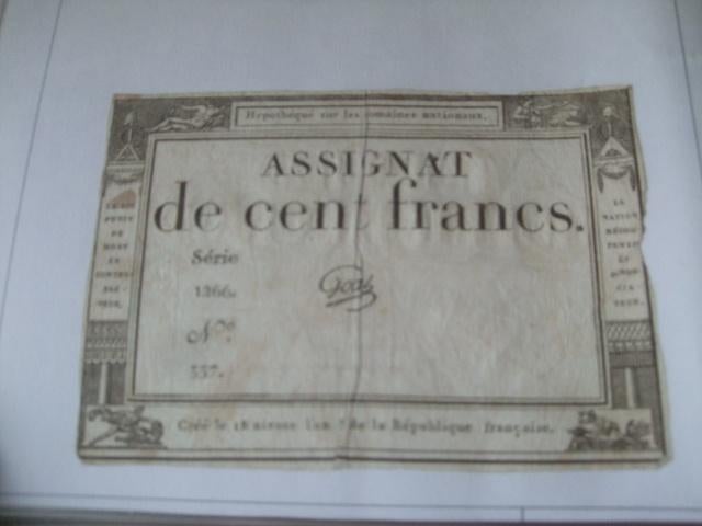 Partij bankbiljetten tijdens de Franse Revolutie, Verzenden, Frankrijk, Setje