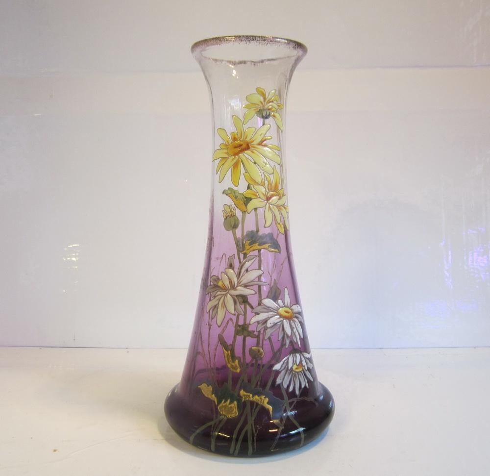 Antieke Legras vaas met emaille bloemen,  ca 1910, Antiek en Kunst, Verzenden