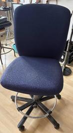 DRABERT BUREAUSTOEL hoog, op wielen, Ophalen, Gebruikt, Blauw, Bureaustoel