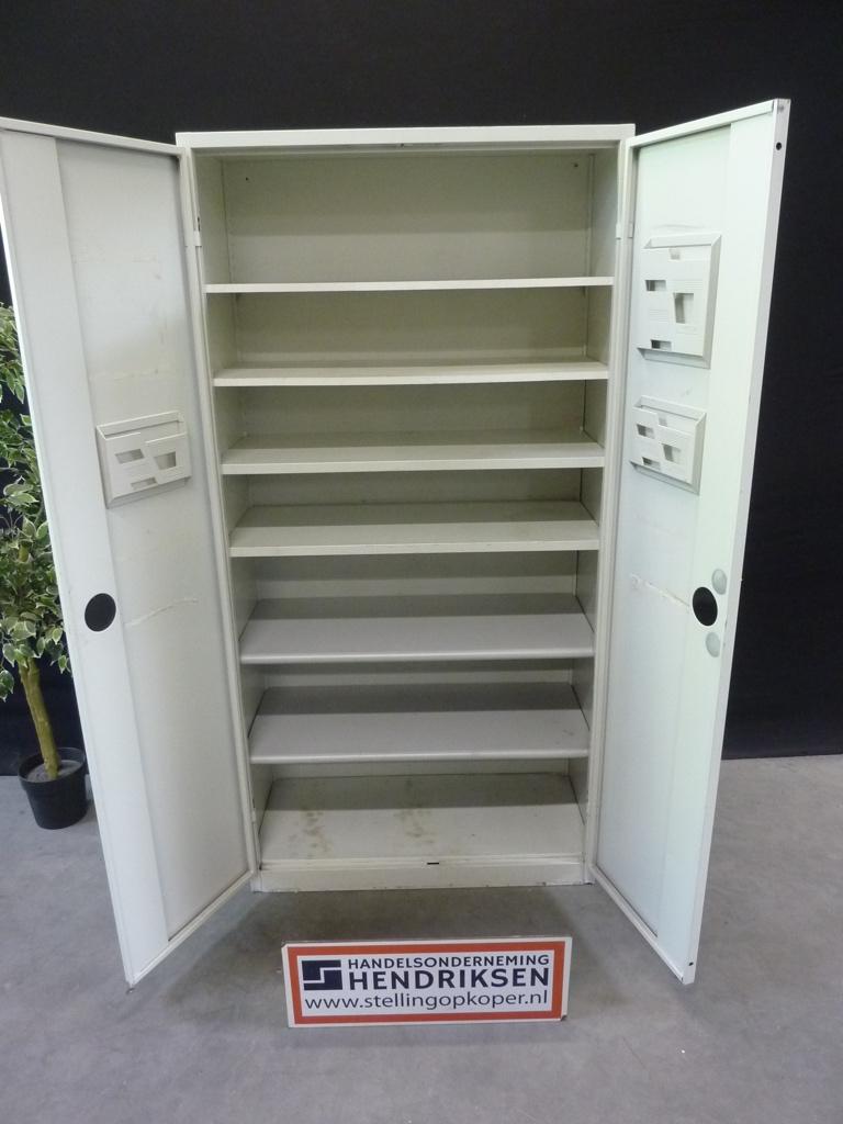 Stalen werkplaatskast / garagekast / kantoorkast 98x46x195cm, Ophalen, Gebruikt, Handelsonderneming Hendriksen, Meerdere deuren