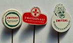 Vintage Zwitsal speldjes - Gezinsbalsem, Wondverband, Kinder, Ophalen of Verzenden, Gebruikt, Merk, Speldje of Pin