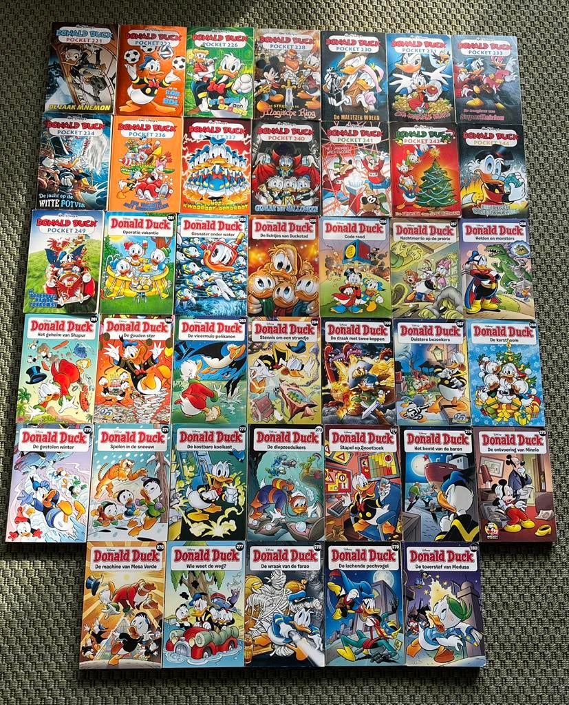 Donald Duck pockets 221-280 met 3 series, Complete serie of reeks, Ophalen, Gelezen