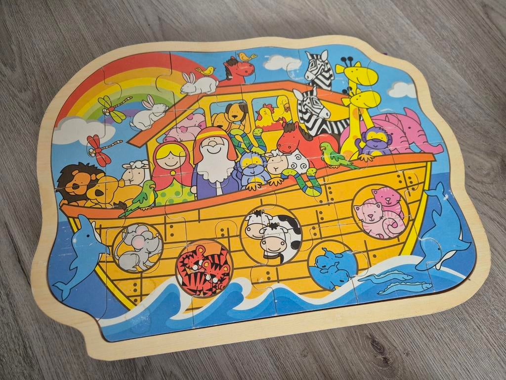 Houten Noah's Ark Puzzel voor Kinderen, 2 tot 4 jaar, Gebruikt, 10 tot 50 stukjes, Ophalen of Verzenden