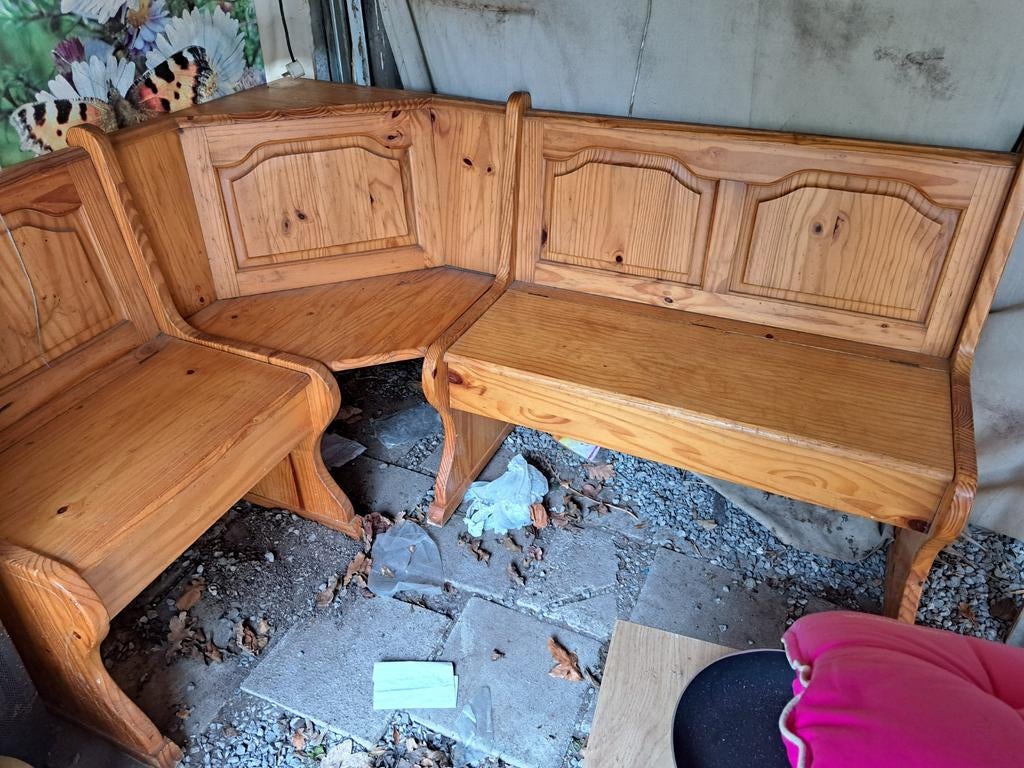 Houten Duitse Hoek, Huis en Inrichting, Banken | Bankstellen, Ophalen of Verzenden