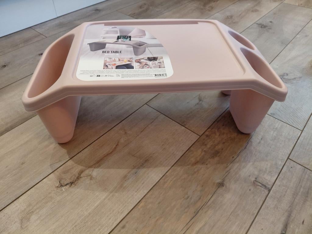 Bed- of banktafeltje roze, Huis en Inrichting, Minder dan 45 cm, Kunststof, Nieuw, Rechthoekig