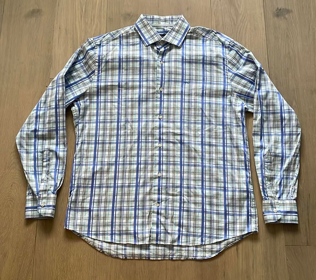 Heren overhemd Mc Gregor Distinction  boordmaat 43, Kleding | Heren, Ophalen of Verzenden, Zo goed als nieuw, Blauw, Halswijdte 43/44 (XL)