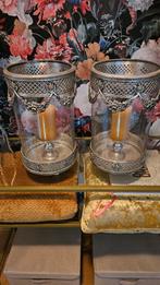 Zwaar verzilverden windlichten 2x, Ophalen, Zo goed als nieuw, Overige materialen, 25 tot 50 cm