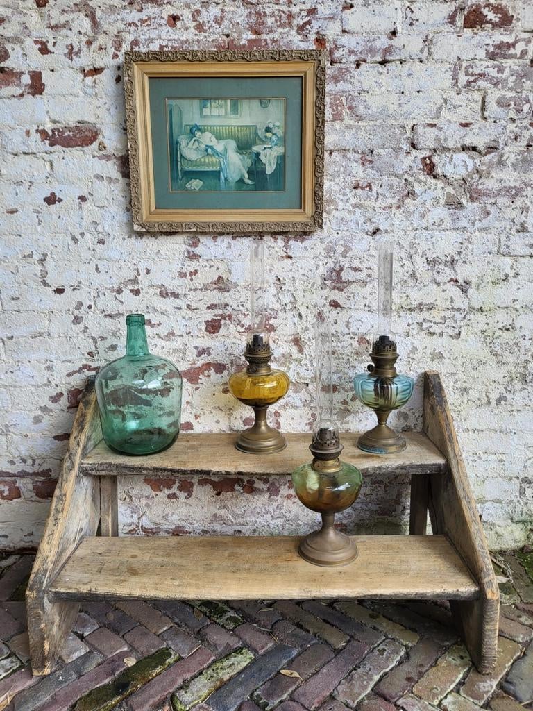 Franse oude houten trap/ trapje/ allegonda, Ophalen of Verzenden