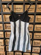 Zwart-wit gestreepte Angels & Bitches jurk, maat L, Zwart, Maat 42/44 (L), Ophalen of Verzenden, Zo goed als nieuw