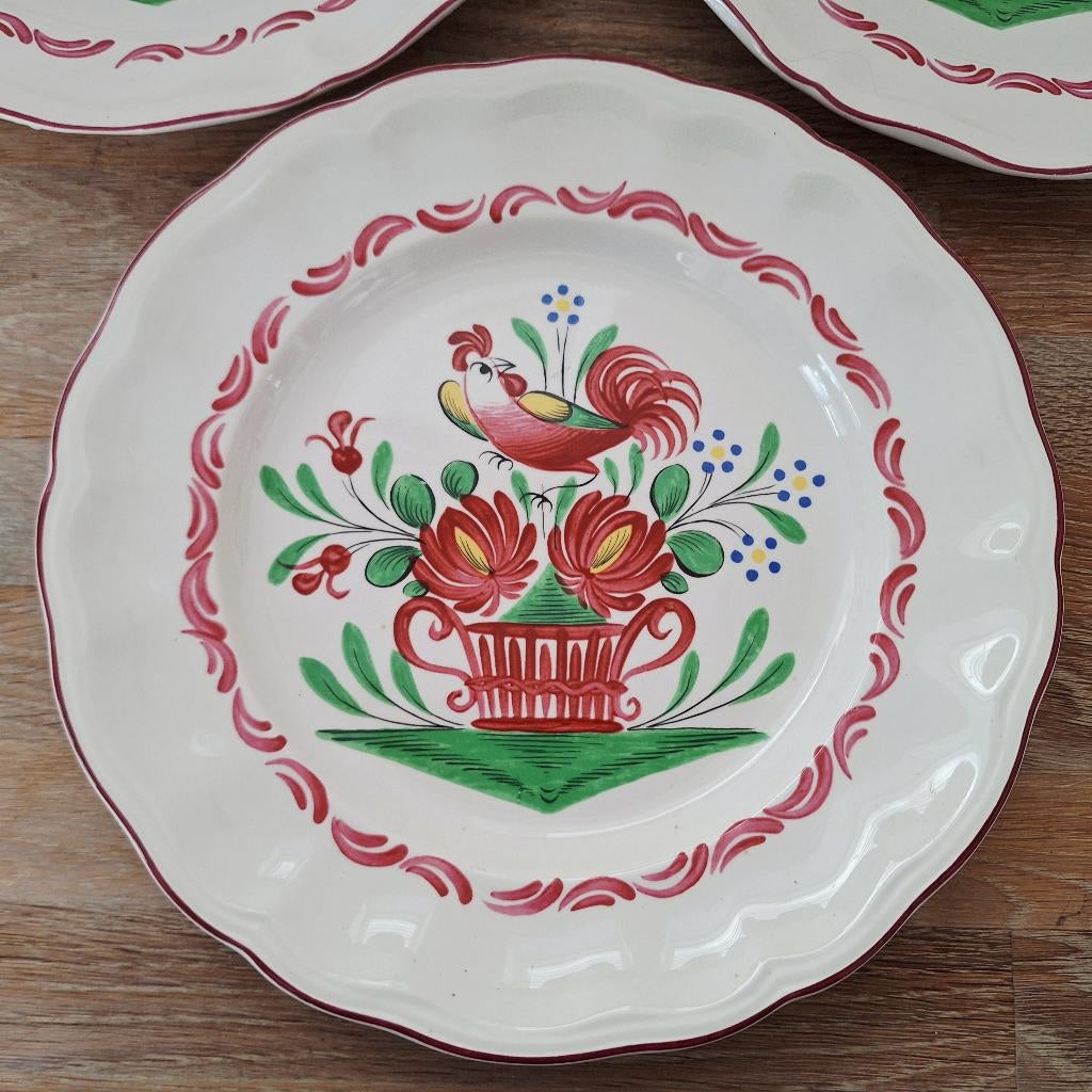 St.Clément décor Chanticleer, Haan dinerbord, 3 x, Ophalen of Verzenden