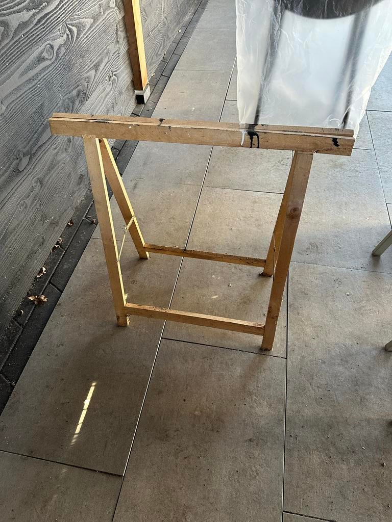 Houten schraag, Doe-het-zelf en Verbouw, Werkbanken, Gebruikt, Inklapbaar, Ophalen