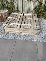 Houten zandbak met deksel en zitjes, Ophalen, Gebruikt