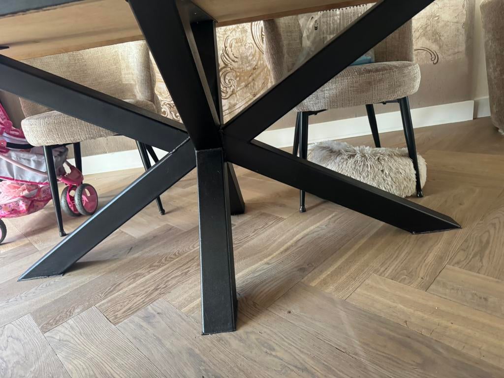 Stalen kruispoot tafelonderstel, Huis en Inrichting, Tafelonderdelen, Ophalen, 200 cm of meer, 50 tot 100 cm, Zo goed als nieuw