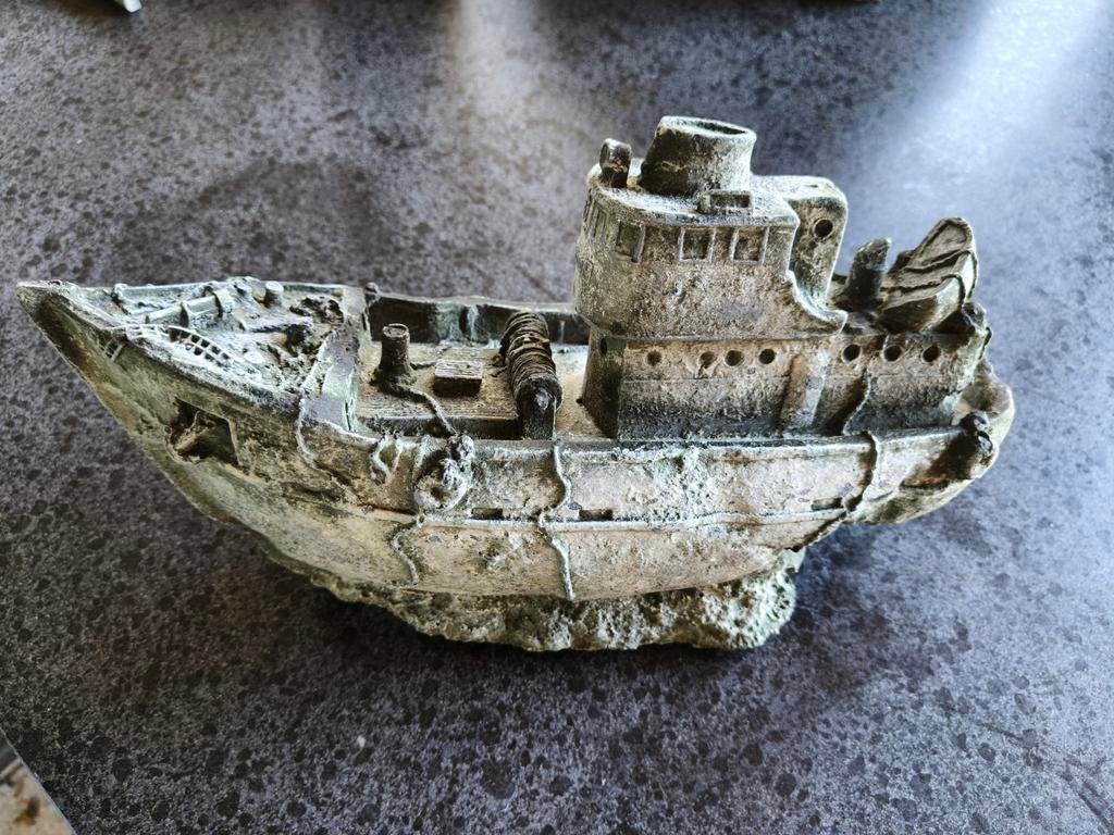 Aquarium ornament scheepswrak, Ophalen, Gebruikt, Sierelement