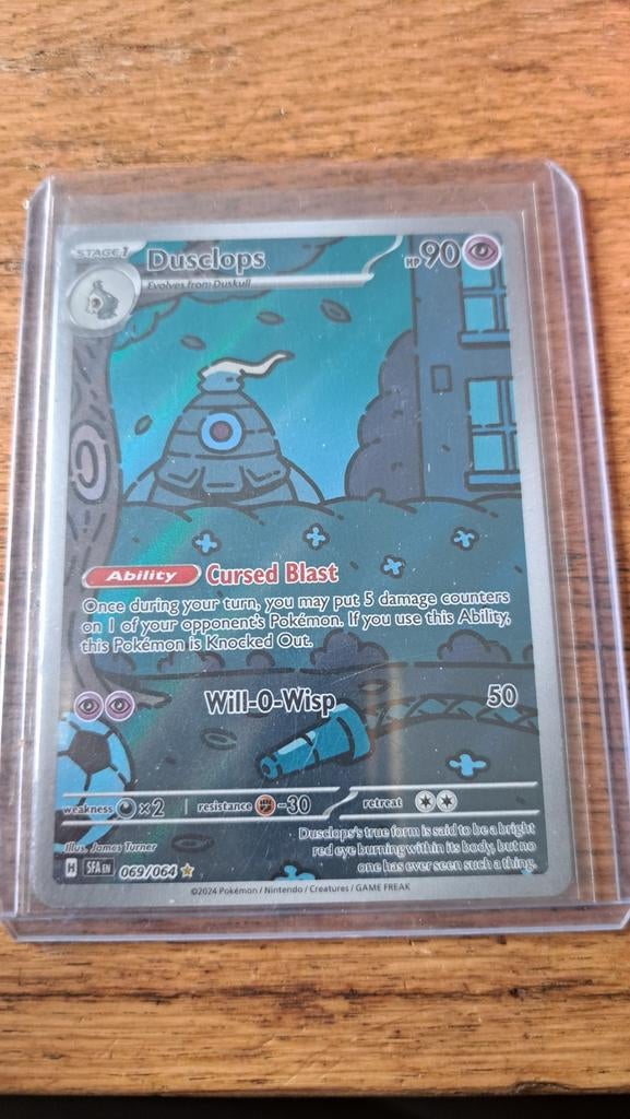 Dusclops 069/064 Pokémon kaart art rare, Ophalen, Zo goed als nieuw, Losse kaart, Foil