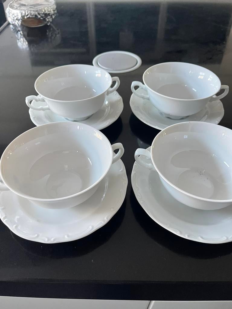 Soepkommen porseleinen can strauss  4 stuks, Ophalen