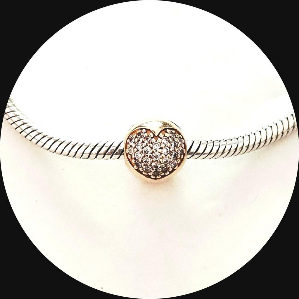 Pandora Clip rose goud Hart 781053CZ / retired zirkonia, Sieraden, Tassen en Uiterlijk, Bedels, Pandora, Ophalen of Verzenden
