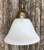 Hanglamp messing armatuur rookglas kap, Ophalen of Verzenden, Zo goed als nieuw, Minder dan 50 cm