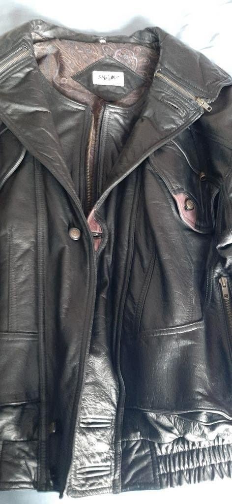 Zwarte leren jas, Kleding | Dames, Jassen | Winter, Ophalen, Nieuw, Maat 38/40 (M), Zwart