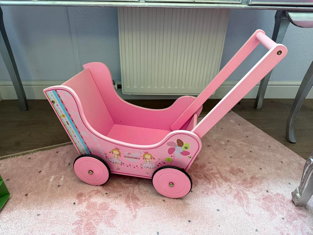 Poppenwagen loopwagen roze, Ophalen, Gebruikt
