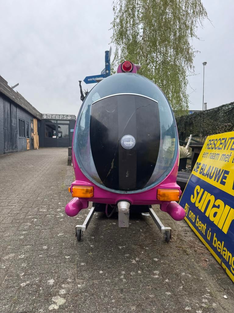 Roze kinderhelikopter met muntinworp - Kiddy Ride, Ophalen, Gebruikt, ., Overige typen