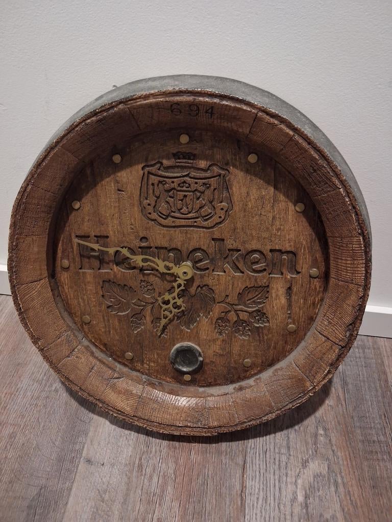 Heineken biervat klok - Uniek decoratiestuk, Ophalen of Verzenden