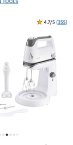 Handmixer met kom en staafmixer, Minder dan 1 liter, Ophalen of Verzenden, Zo goed als nieuw, 1 snelheid
