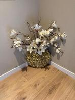 Gouden bloemen vaas, Kunststof, Overige kleuren, 50 tot 75 cm, Ophalen of Verzenden