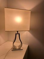 Tafellamp, lampenkap, zilver, 2 stuks, Huis en Inrichting, Ophalen of Verzenden, Zo goed als nieuw, Minder dan 50 cm