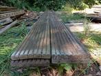 4 hardhouten vlonderplanken 335cm., Ophalen, Gebruikt, Planken, Hardhout
