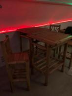 Bamboe staan tafel (2 stuks)., Huis en Inrichting, Tafels | Eettafels, Ophalen, Gebruikt, 100 tot 150 cm, Aziatisch.