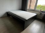 Zwart Ikea bed - 140, Ophalen, Gebruikt, Zwart, Tweepersoons