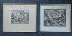 2 Etsen van Arie Zuidersma, ingelijst, Antiek en Kunst, Kunst | Etsen en Gravures, Ophalen of Verzenden