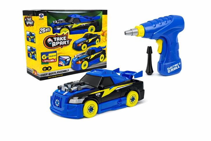 Bouwbare Raceauto met Elektrische Boormachine – Educatief, Kinderen en Baby's, Speelgoed | Educatief en Creatief, Bouwen, Ophalen of Verzenden
