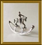 Miniatuur zilveren hobbelpaard, groot model, Antiek en Kunst, Ophalen of Verzenden, Zilver