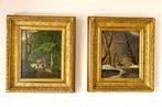 Set van twee olieverf schilderijen J. Neenen, Antiek en Kunst, Kunst | Schilderijen | Klassiek, Ophalen of Verzenden