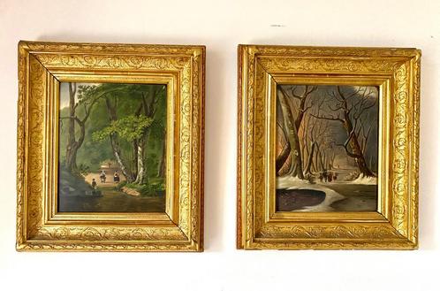 Set van twee olieverf schilderijen J. Neenen, Antiek en Kunst, Kunst | Schilderijen | Klassiek, Ophalen of Verzenden